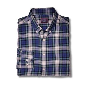 UNTUCKit Blue & Green Multicolor Plaid Long Sleeve Button Down Shirt L